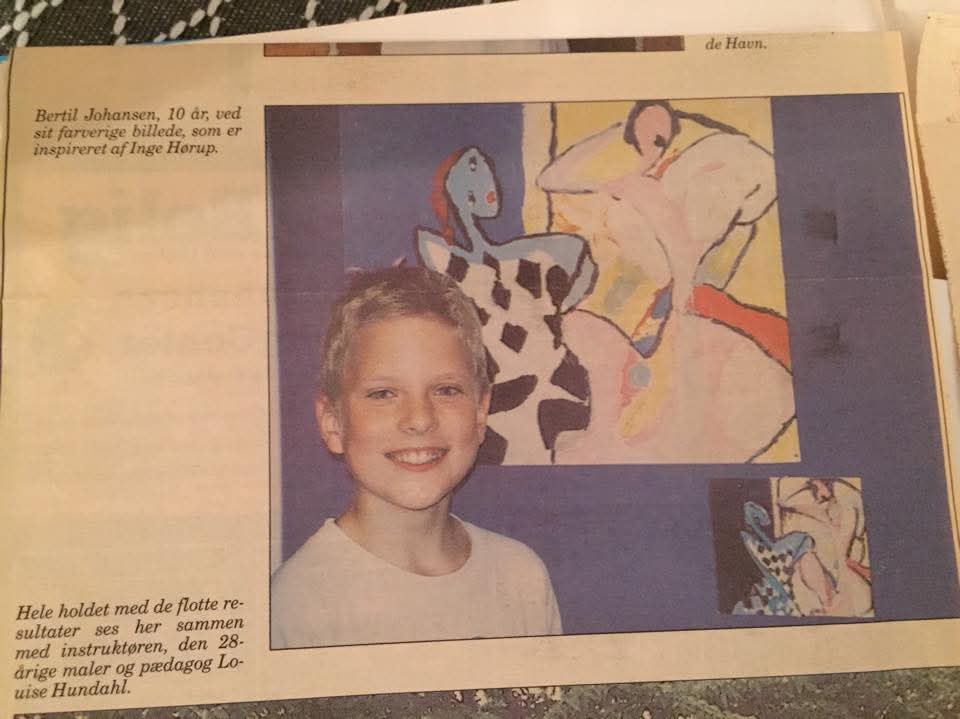 Bertil som 10-årig ved sit maleri